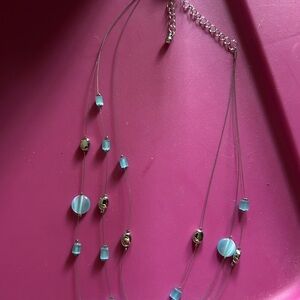 Lia Sophia Elegant Blue and Gold Beaded Necklace